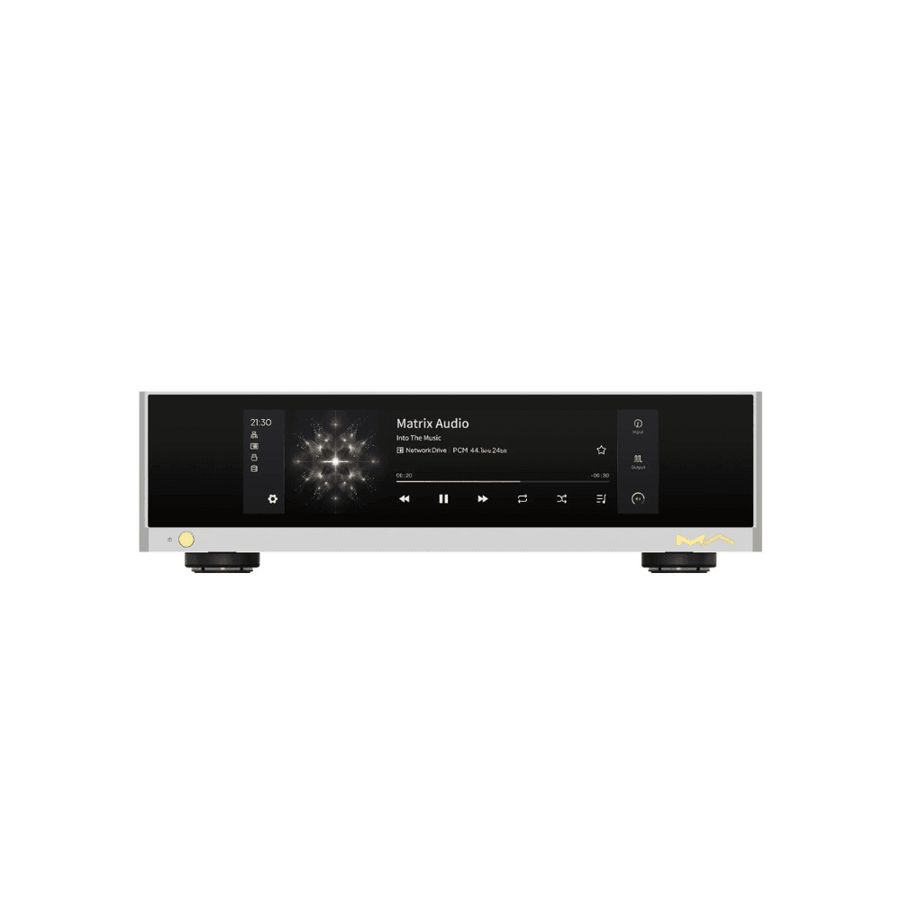 Matrix Audio NT-1 high-end network audio transport with front touchscreen and aluminium chassis